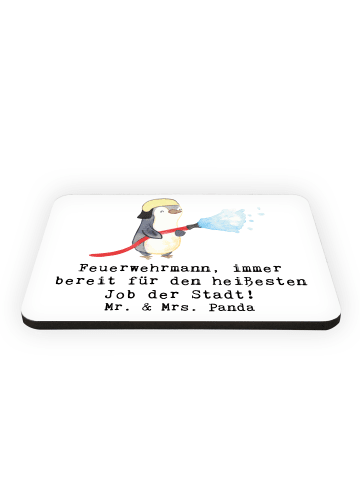 Mr. & Mrs. Panda Magnet Feuerwehrmann Held mit Spruch in Weiß