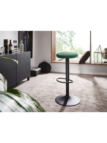 FineBuy Barstuhl in Grün / Samt / 40x40x79