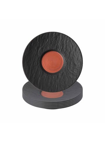 Villeroy & Boch 6er Set Espressountertassen Manufacture Rock Glow ø 12,1 cm schwarz-kupfer in schwarz-kupfer