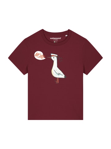 wat? Apparel T-Shirt Moin Seagull in Weinrot