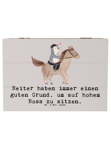 Mr. & Mrs. Panda Erinnerungskiste Reitsport Stolz mit Spruch in Grau Pastell