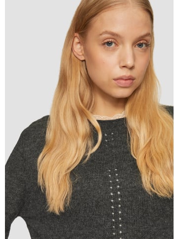 QS Strickpullover langarm in Schwarz