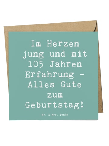 Mr. & Mrs. Panda Klappkarte Spruch 105. Geburtstag mit Spruch in Meeresbrise