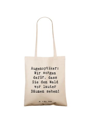 Mr. & Mrs. Panda Shopping Tasche Spruch Augenoptiker Klarblick m... in Creme