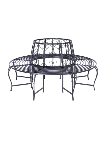 relaxdays Baumbank in Schwarz - (H)85 x Ø 160 cm