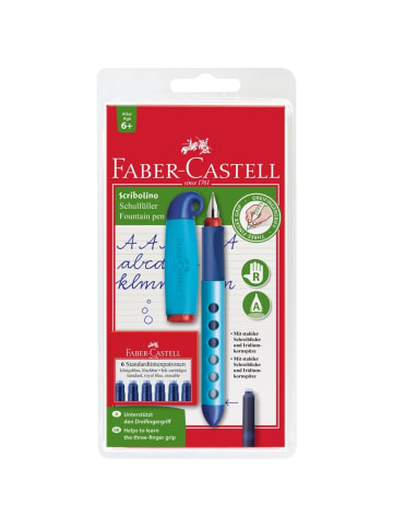 Faber-Castell Schreiblernfüller für Rechtshänder Feder A inkl. Patronen auf Blisterkarte sortiert