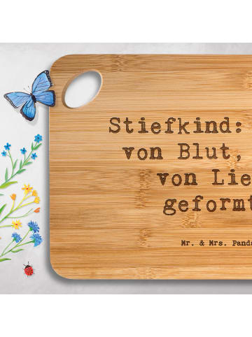Mr. & Mrs. Panda Holzbrett Spruch Stiefkind von Liebe mit Spruch in Braun