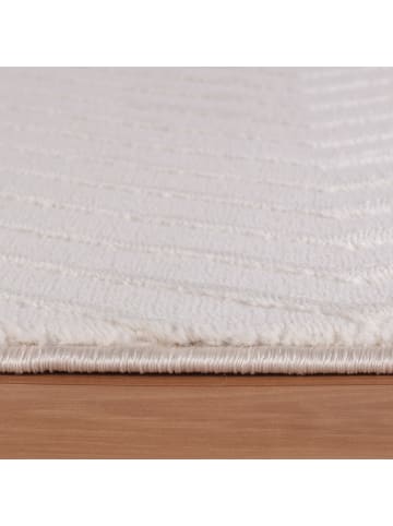 KADIMA DESIGN Teppich Kurzflor Tiefeneffekt-Muster Polypropylen Wohnzimmer in Creme