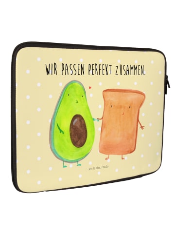 Mr. & Mrs. Panda Notebook Tasche Avocado Toast mit Spruch in Gelb Pastell