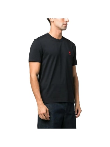 Ami Paris T-Shirt Schwarz Herren mit Stickerei