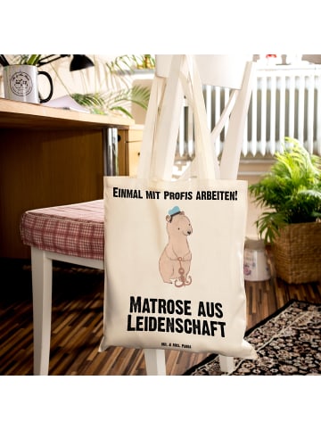 Mr. & Mrs. Panda Shopping Tasche Matrose Leidenschaft mit Spruch in Creme