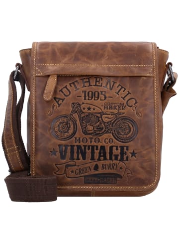 Greenburry Vintage Cafe-Racer Umhängetasche Leder 23 cm in braun