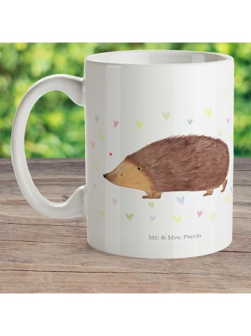 Mr. & Mrs. Panda Kindertasse Igel Herzen ohne Spruch in Weiß