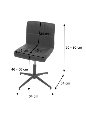 MCW 6er-Set Esszimmerstuhl Cadiz II, Kunstleder dunkelgrau, Fuß schwarz