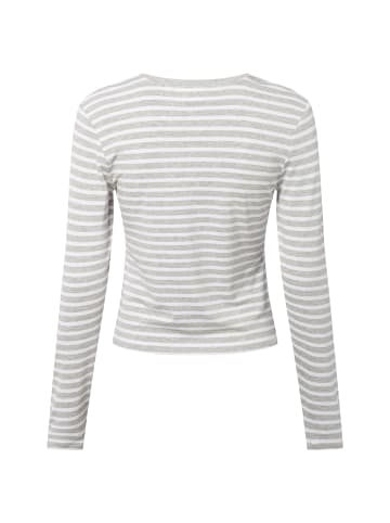 comma Langarmshirt in ecru hellgrau - 0001