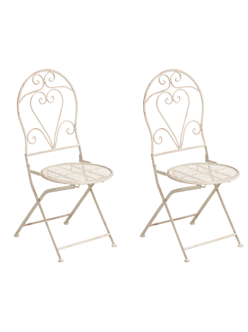 Beliani 2er-Set Gartenstuhl FOLELLI  in Beige