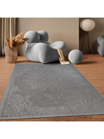 KADIMA DESIGN Outdoor Teppich Natur Balkon, Terrasse in Anthrazit