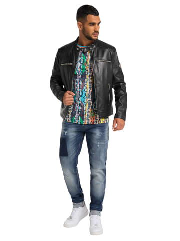 Carlo Colucci Lederjacke Cofini in Schwarz