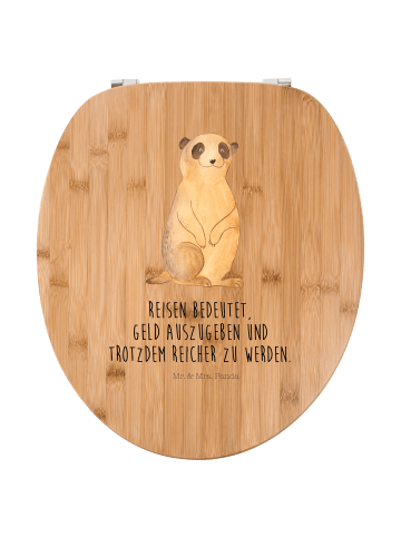Mr. & Mrs. Panda Toilettendeckel Erdmännchen mit Spruch in Braun