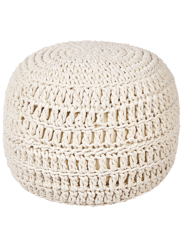 Beliani Pouf ARPATU in Beige - (W) 40 x (H) 40 x (L) 40 cm