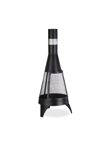 relaxdays Terrassenofen in Schwarz - (H)120 x Ø 47 cm