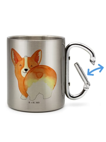 Mr. & Mrs. Panda Edelstahl Trinkbecher Corgi Po ohne Spruch in Silber
