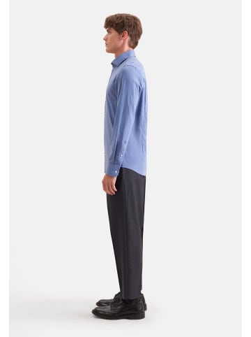 Seidensticker Flanellhemd Shaped in Mittelblau