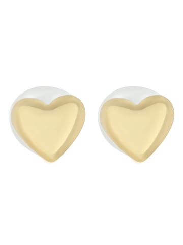 Adeliás Damen Ohrringe – Ohrstecker Herz aus Edelstahl mit Perle in gold