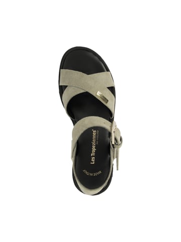 Les Tropéziennes par M Belarbi Flache Sandalen aus Tihasued-Leder Grau
