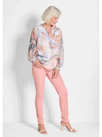 GOLDNER Chiffonbluse Luftige Bluse mit Rüschen-Details in bunt / gemustert