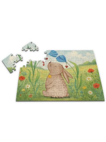 Mr. & Mrs. Panda Puzzle Hase Blume Design ohne Spruch in Weiß