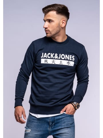 Jack & Jones Sweatshirt Print - ELEMENTS SWEAT CREW NECK in Total Eclipse