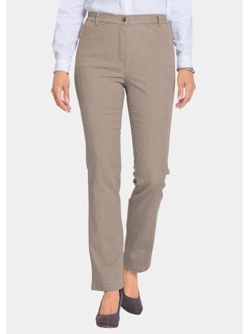 GOLDNER Kurzgröße:  Vorteilhafte Jeanshose Anna in taupe