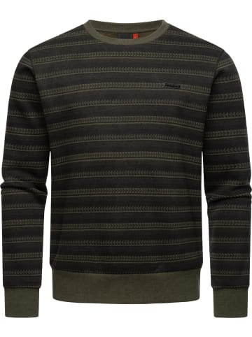 ragwear Streifenpullover Inddie Print in Olive