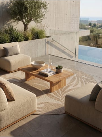 KADIMA DESIGN Outdoorteppich Boho Wetterfest UV-beständig Waschbar in Beige