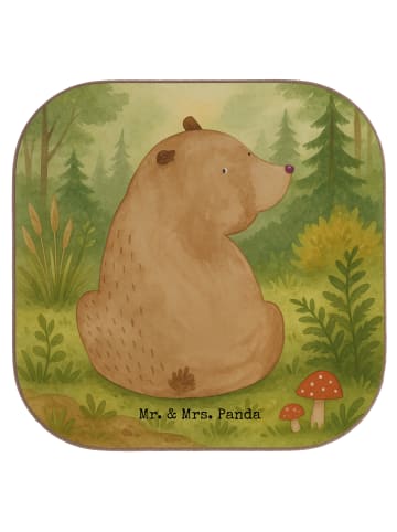 Mr. & Mrs. Panda Untersetzer Bär Schulterblick Design ohne Spruch in Weiß