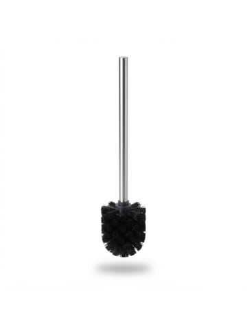 relaxdays 12 x WC-Bürste-Set in Schwarz/ Silber - (L)35,5 x (Ø)8 cm