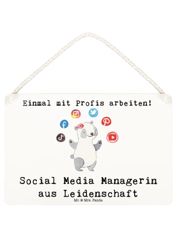 Mr. & Mrs. Panda Deko Schild Social Media Managerin Leidenschaft... in Weiß