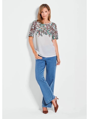 GOLDNER Blusenshirt Elegantes Shirt mit Paisley-Design in weiß / gemustert