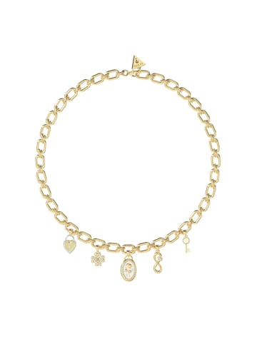 Guess Damen-Kette Multi Charms Goldfarben