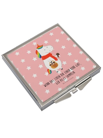 Mr. & Mrs. Panda Faltspiegel Einhorn Pilz mit Spruch in Rot Pastell