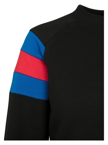 Urban Classics Urban Classics Damen Ladies Sleeve Stripe Crew in black/brightblue/firered