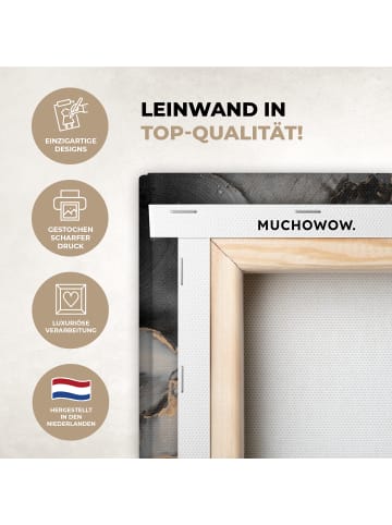 MuchoWow Leinwand bilder Abstrakte Kunst gold grau (BxH)