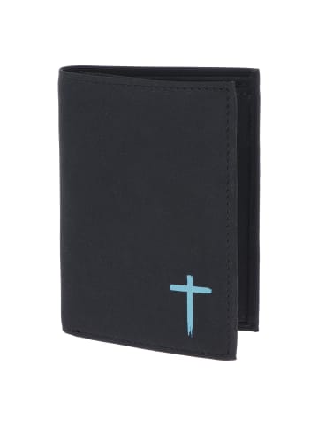 oxmox New Cryptan Geldbörse RFID Schutz 10 cm schwarz-freedom cross cyan