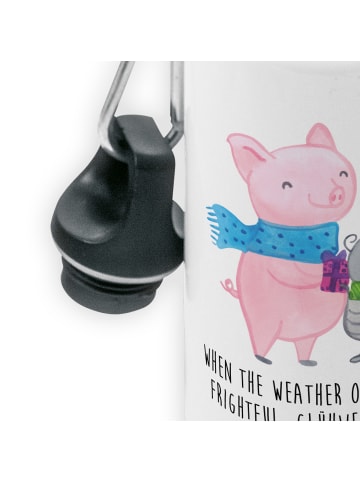 Mr. & Mrs. Panda Wasserflasche Glühschwein Smörle mit Spruch in Weiß