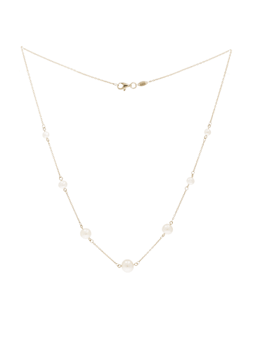 Luxxos Kette "Collier mit 7 Süßwasserzuchtperlen 45 cm aus 333 GG" in Gold