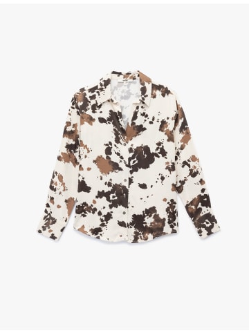 KOTON SHIRTS LS in Ekru Gemustert