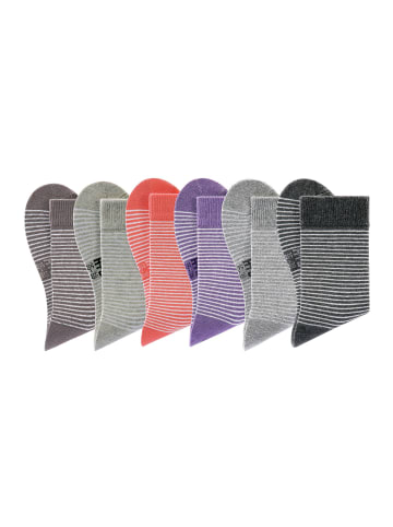 H.I.S Socken in grau-meliert-ecru, lila-meliert-ecru, taupe-ecru