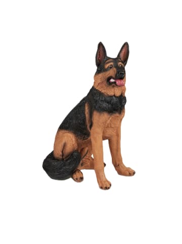 relaxdays Schäferhund Figur in Schwarz/ Braun - (B)39 x (H)85 x (T)55 cm