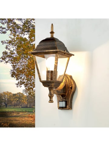 Licht-Erlebnisse Außen Wandlampe (B)15 x (H)37.5 cm in Schwarz Kupfer